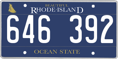 RI license plate 646392