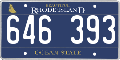 RI license plate 646393