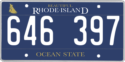 RI license plate 646397