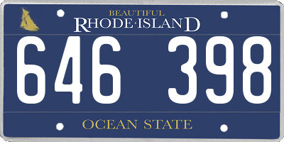 RI license plate 646398