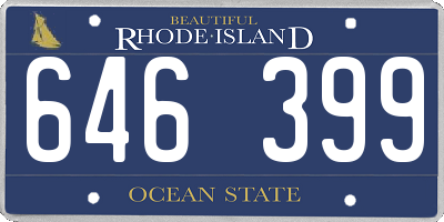 RI license plate 646399