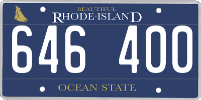 RI license plate 646400