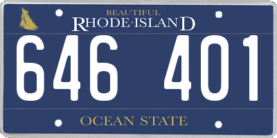 RI license plate 646401