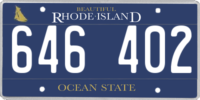 RI license plate 646402