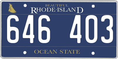 RI license plate 646403