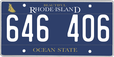 RI license plate 646406