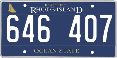 RI license plate 646407