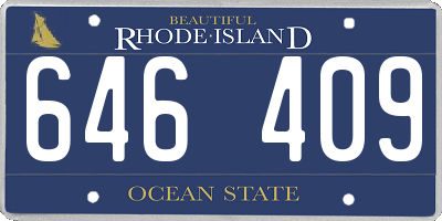 RI license plate 646409