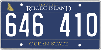 RI license plate 646410
