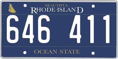 RI license plate 646411