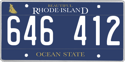 RI license plate 646412