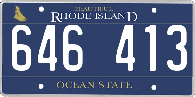 RI license plate 646413
