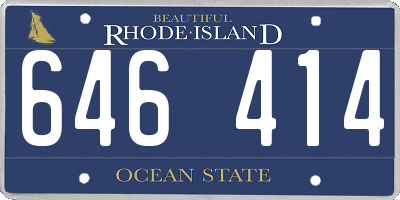 RI license plate 646414
