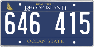 RI license plate 646415