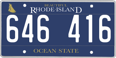 RI license plate 646416