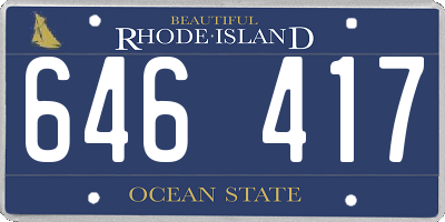 RI license plate 646417