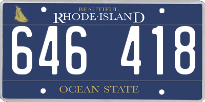 RI license plate 646418