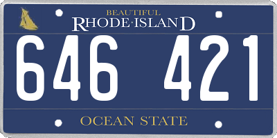 RI license plate 646421