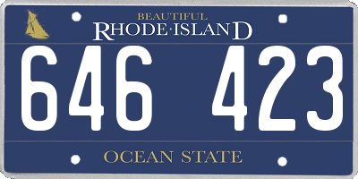 RI license plate 646423