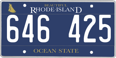RI license plate 646425