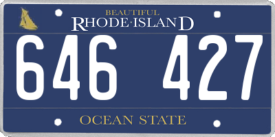 RI license plate 646427