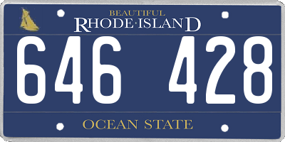 RI license plate 646428