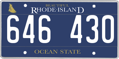 RI license plate 646430