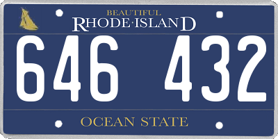 RI license plate 646432