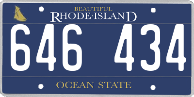 RI license plate 646434