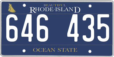 RI license plate 646435