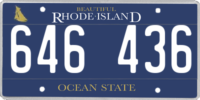 RI license plate 646436