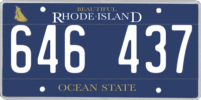 RI license plate 646437