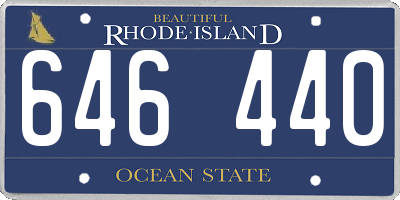 RI license plate 646440
