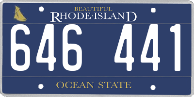 RI license plate 646441