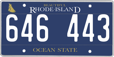 RI license plate 646443