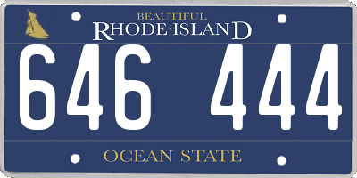 RI license plate 646444