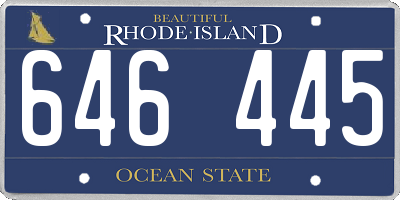 RI license plate 646445
