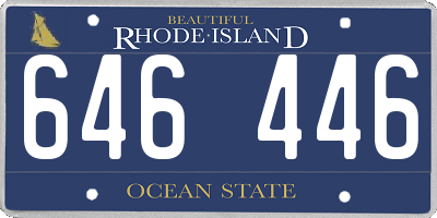 RI license plate 646446