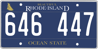 RI license plate 646447