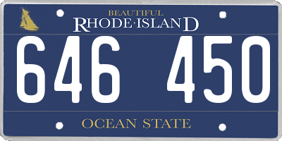 RI license plate 646450