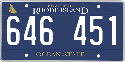RI license plate 646451
