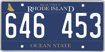 RI license plate 646453