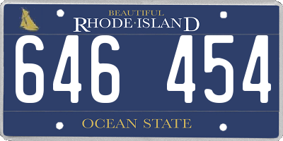 RI license plate 646454