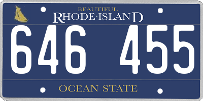 RI license plate 646455