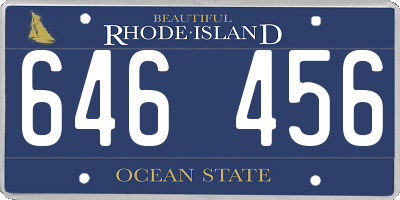 RI license plate 646456