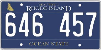 RI license plate 646457