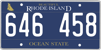 RI license plate 646458