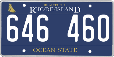 RI license plate 646460
