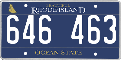 RI license plate 646463