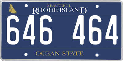 RI license plate 646464